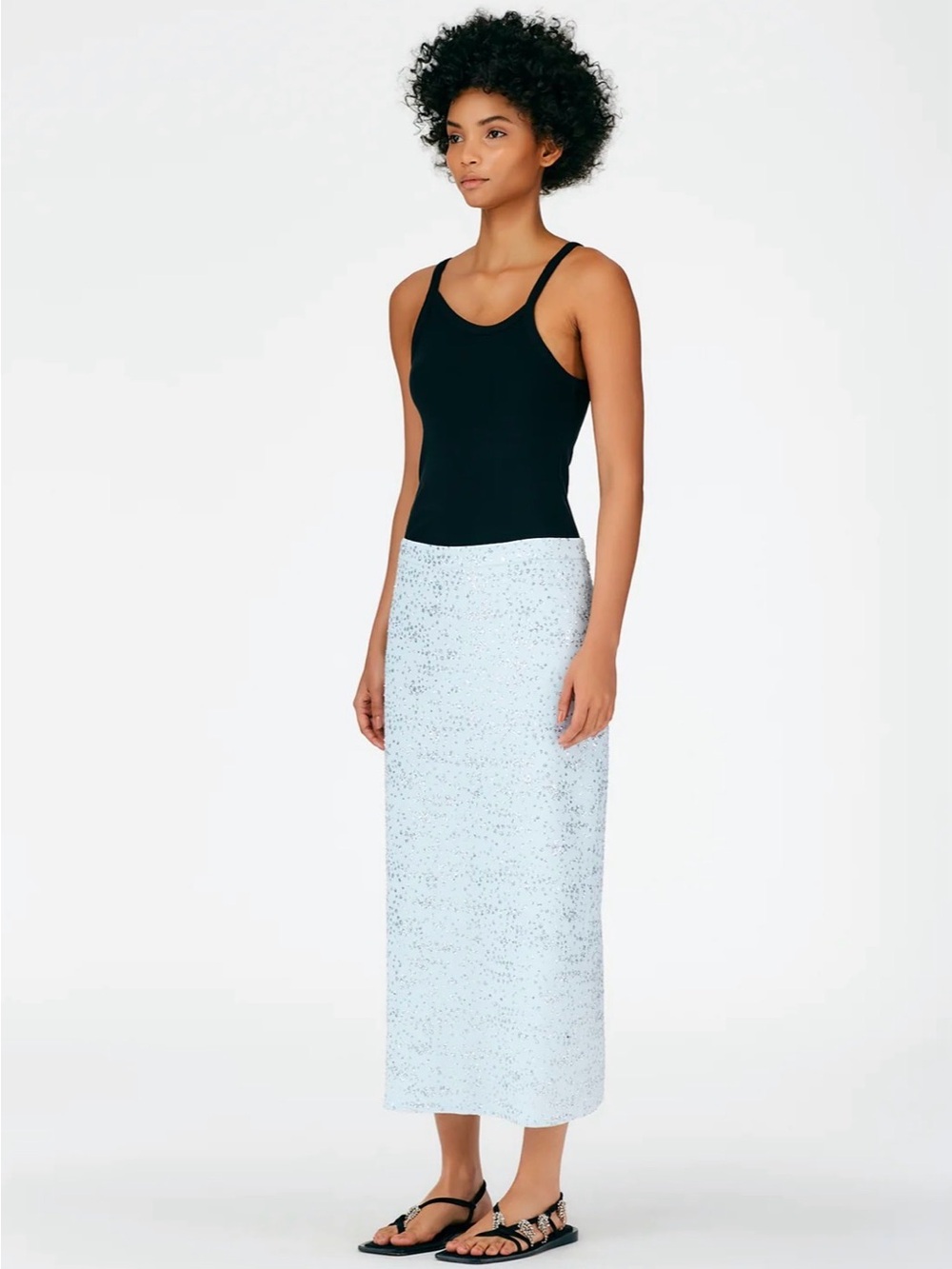 Tibi Scintilla Jersey Pencil Skirt